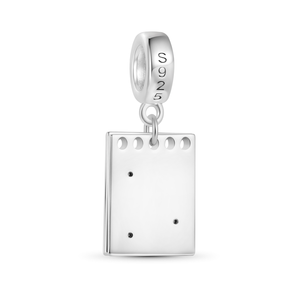 Gnoce Engravable Moonlight Stars Spiral Notebook Pendant Dangle Charm_3