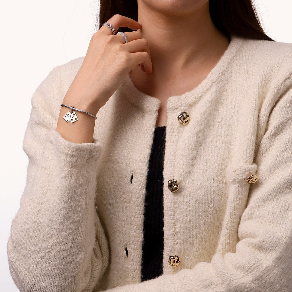 Gnoce Engravable Moonlight Stars Spiral Notebook Pendant Dangle Charm_6