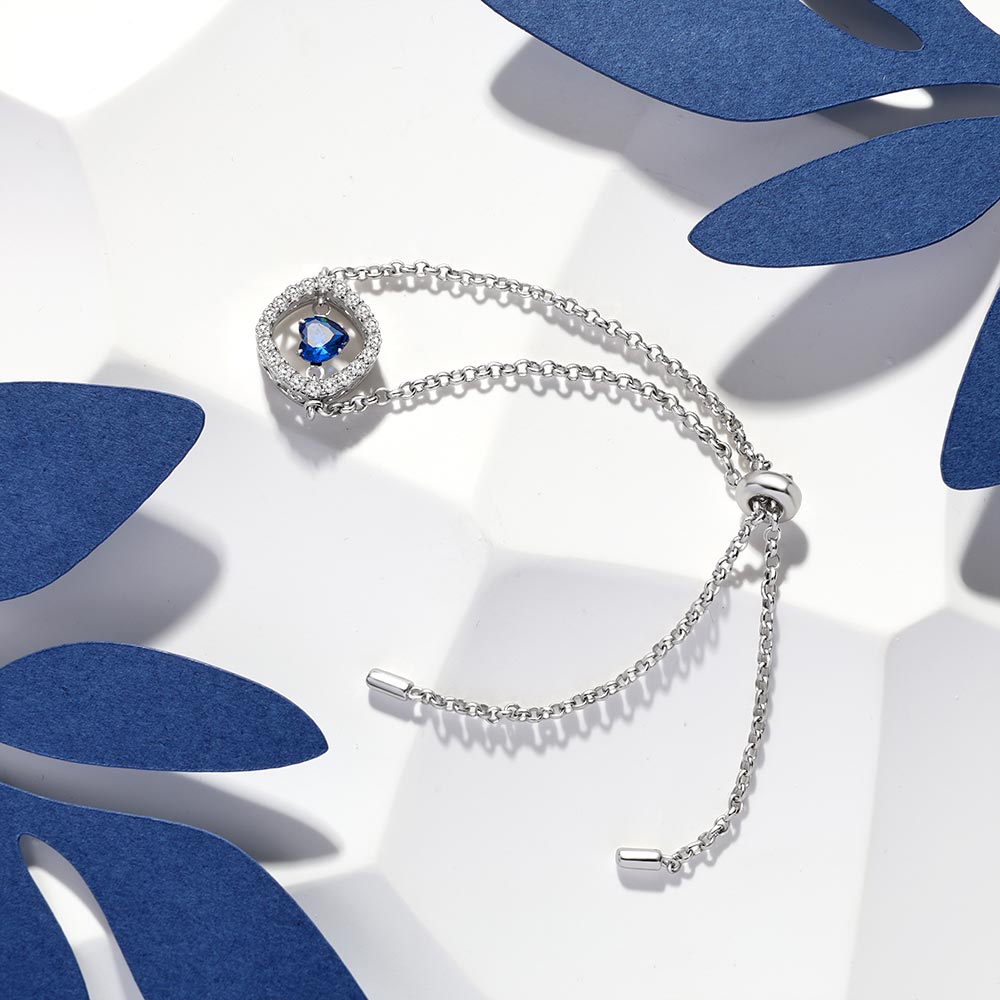 Gnoce Sparkle Dancing Stone Adjustable Chain Bracelet_5