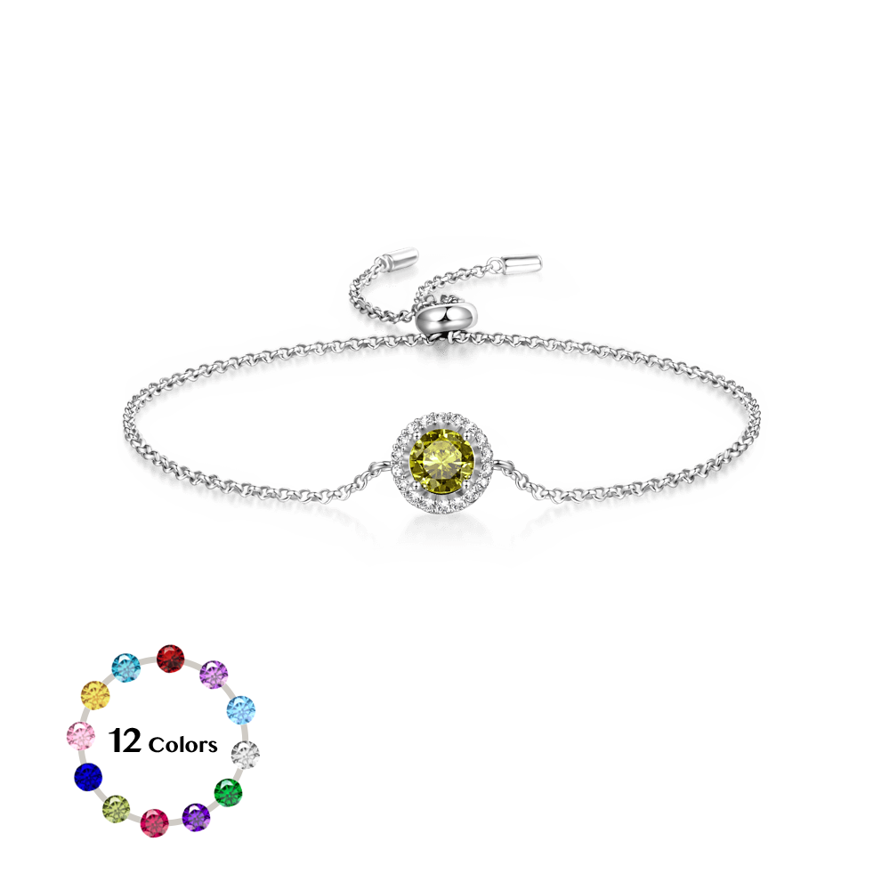 Gnoce Round Cut Adjustable Chain Bracelet_1