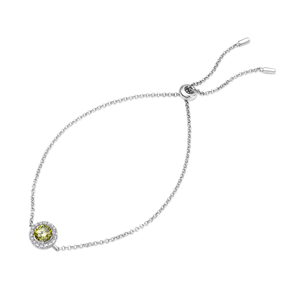 Gnoce Round Cut Adjustable Chain Bracelet_3