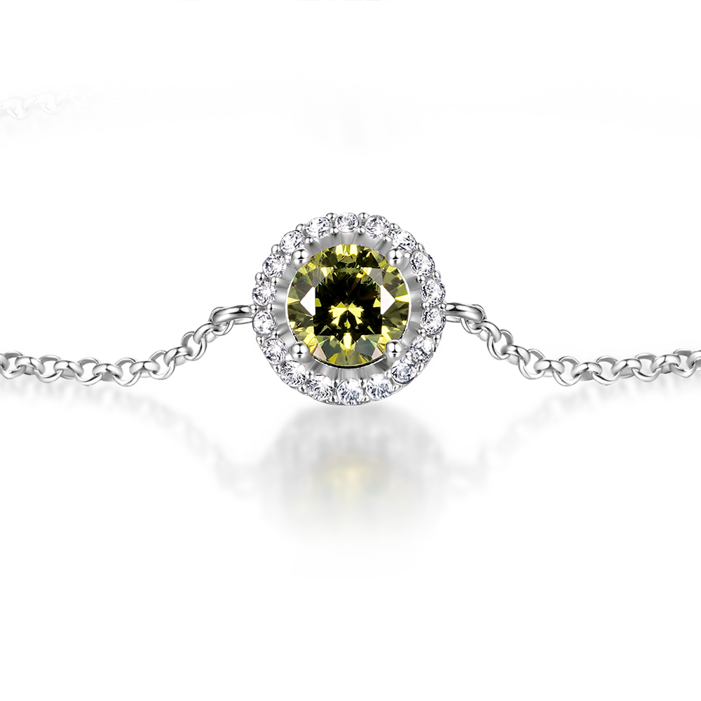 Gnoce Round Cut Adjustable Chain Bracelet_4