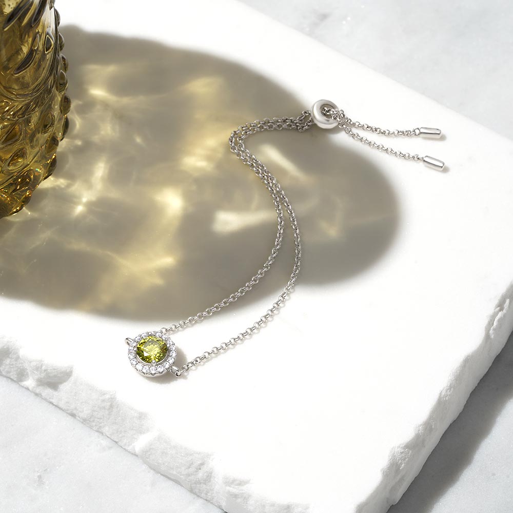 Gnoce Round Cut Adjustable Chain Bracelet_6