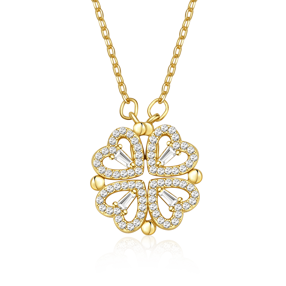 Gnoce Gold Color Fourleaf Clover Necklace_1