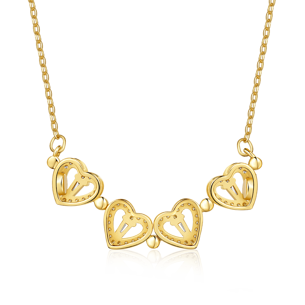 Gnoce Gold Color Fourleaf Clover Necklace_4