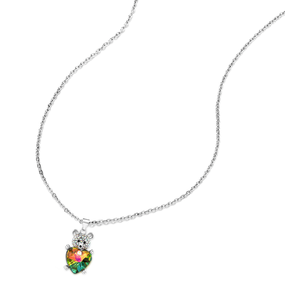 Gnoce Bear Embrace Heart Pendant Necklace_3