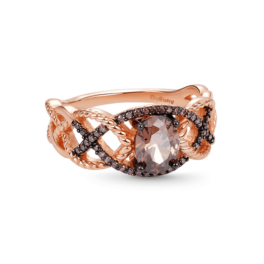 Gnoce Twisted Infinity Coffee Sapphires Band Ring_1