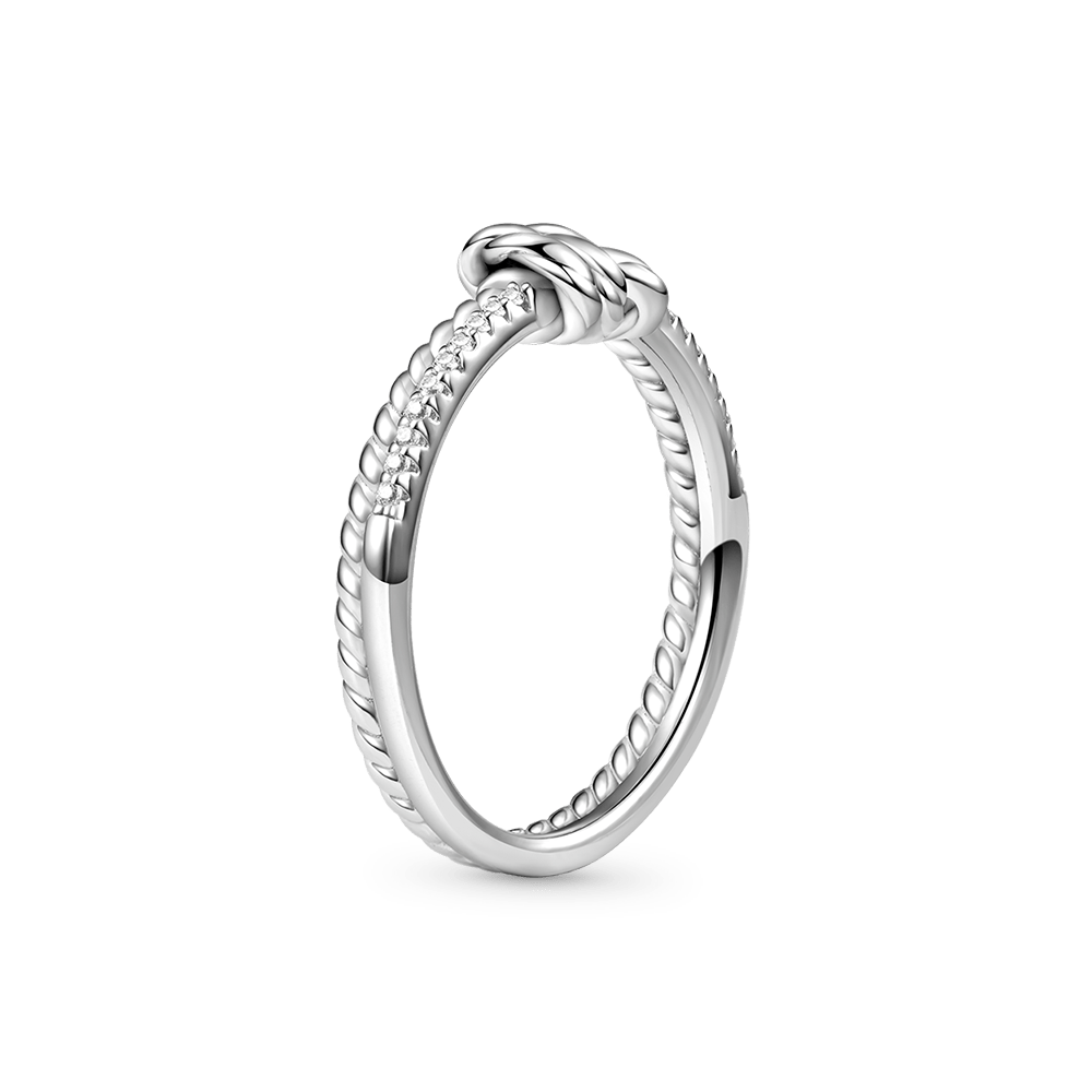 Gnoce Knot Twisted Rope Channel Band Ring_2
