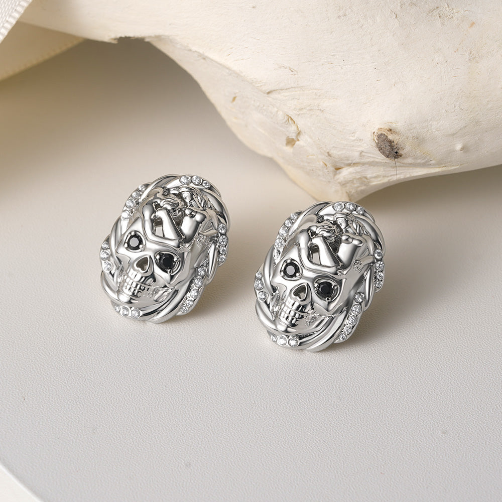 Gnoce Cable Skull Stud Earrings_3