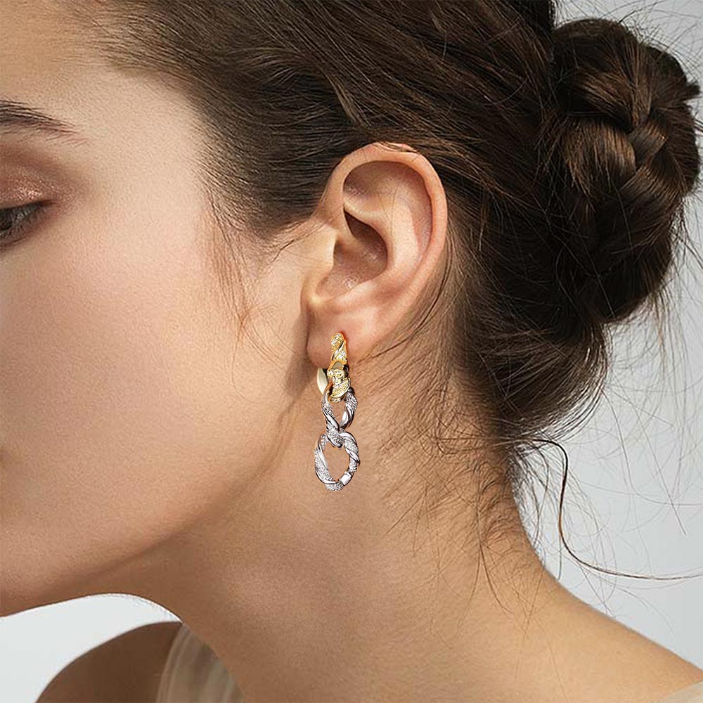 Gnoce Drop Removable Twisted Rope Skull Earrings_2