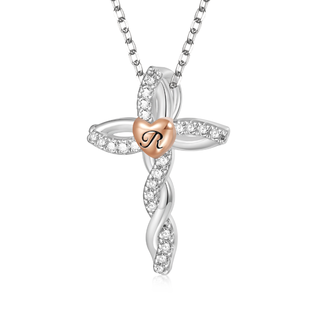 Gnoce Retro Diamonds Cross Necklace_1