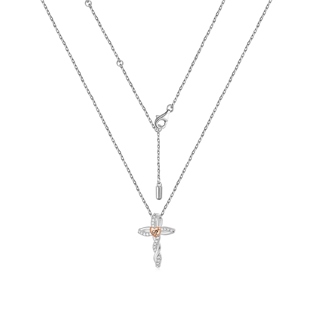 Gnoce Retro Diamonds Cross Necklace_2
