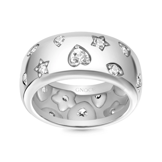 Gnoce Silver Color Mixed Shape Vintage Ring_1