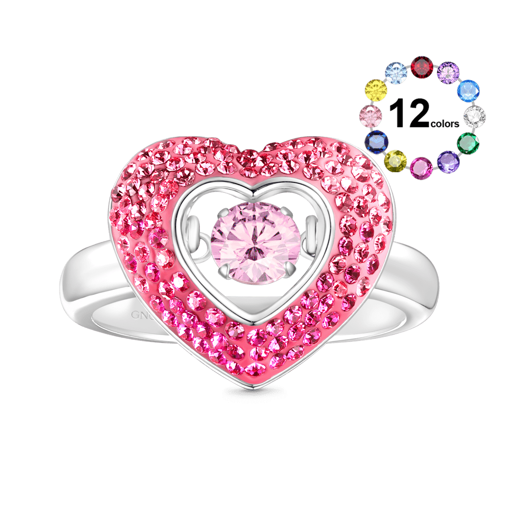 Gnoce Sparkling Pavé Heart Dancing Ring_2