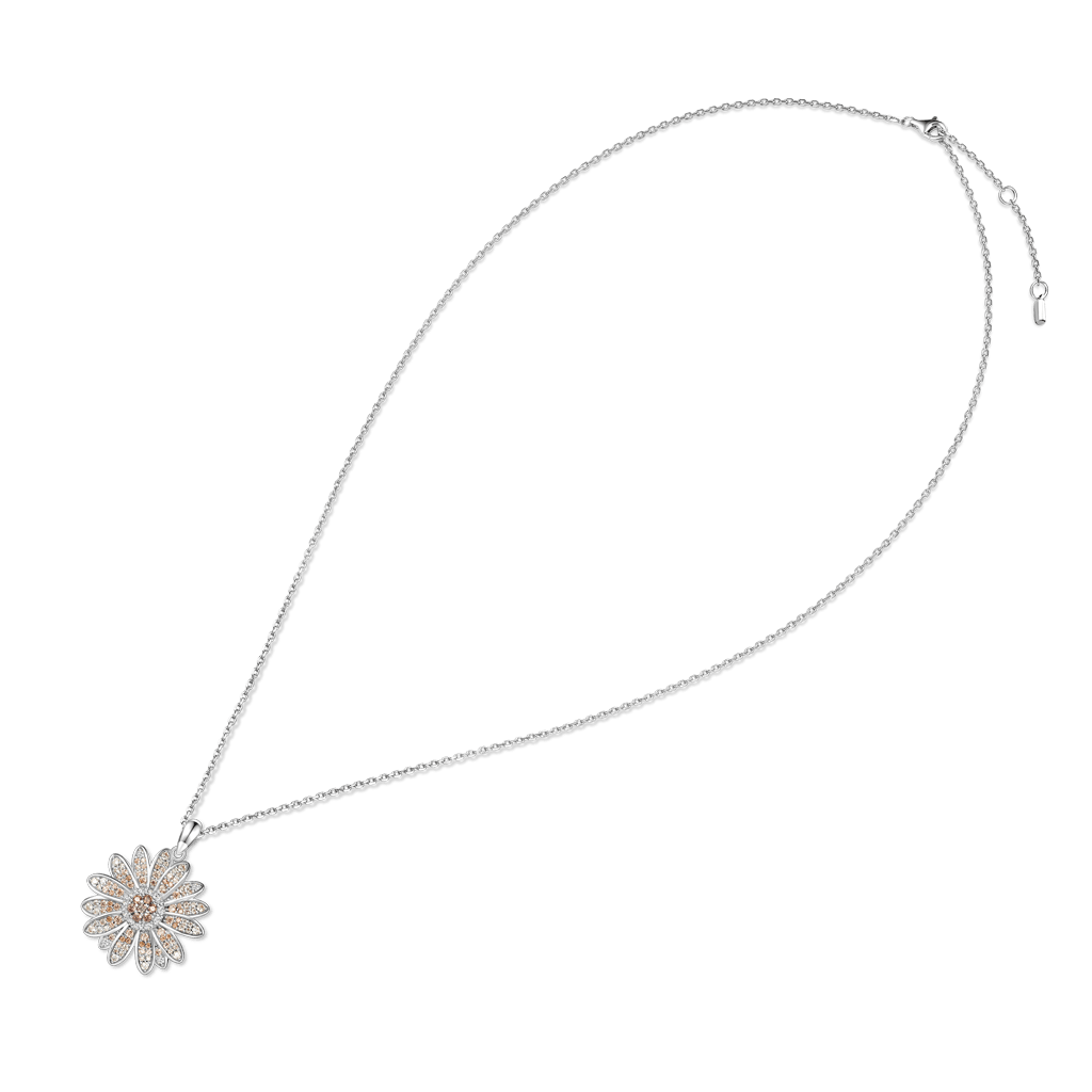 Gnoce Daisy Flower Pavé Necklace_3