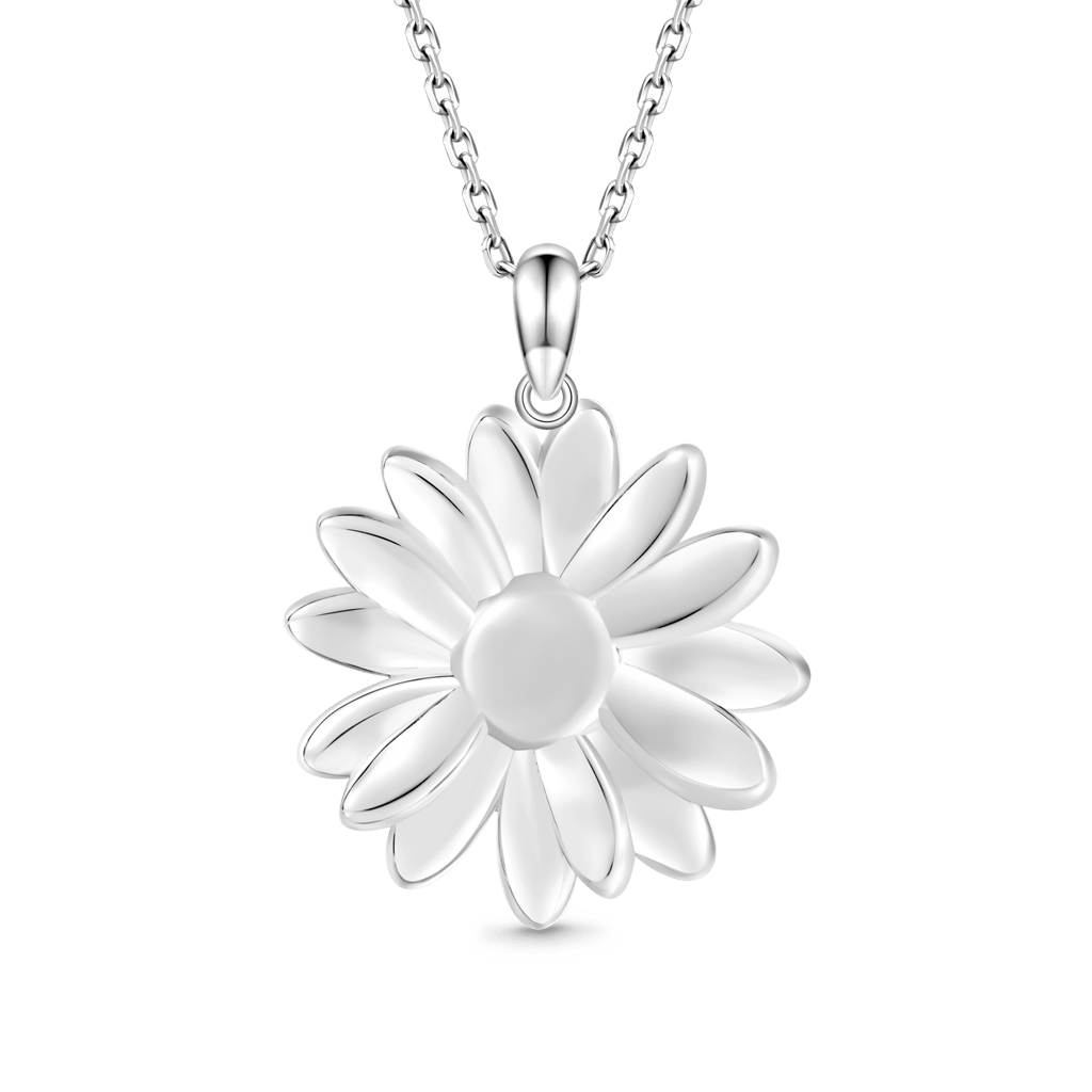 Gnoce Daisy Flower Pavé Necklace_4
