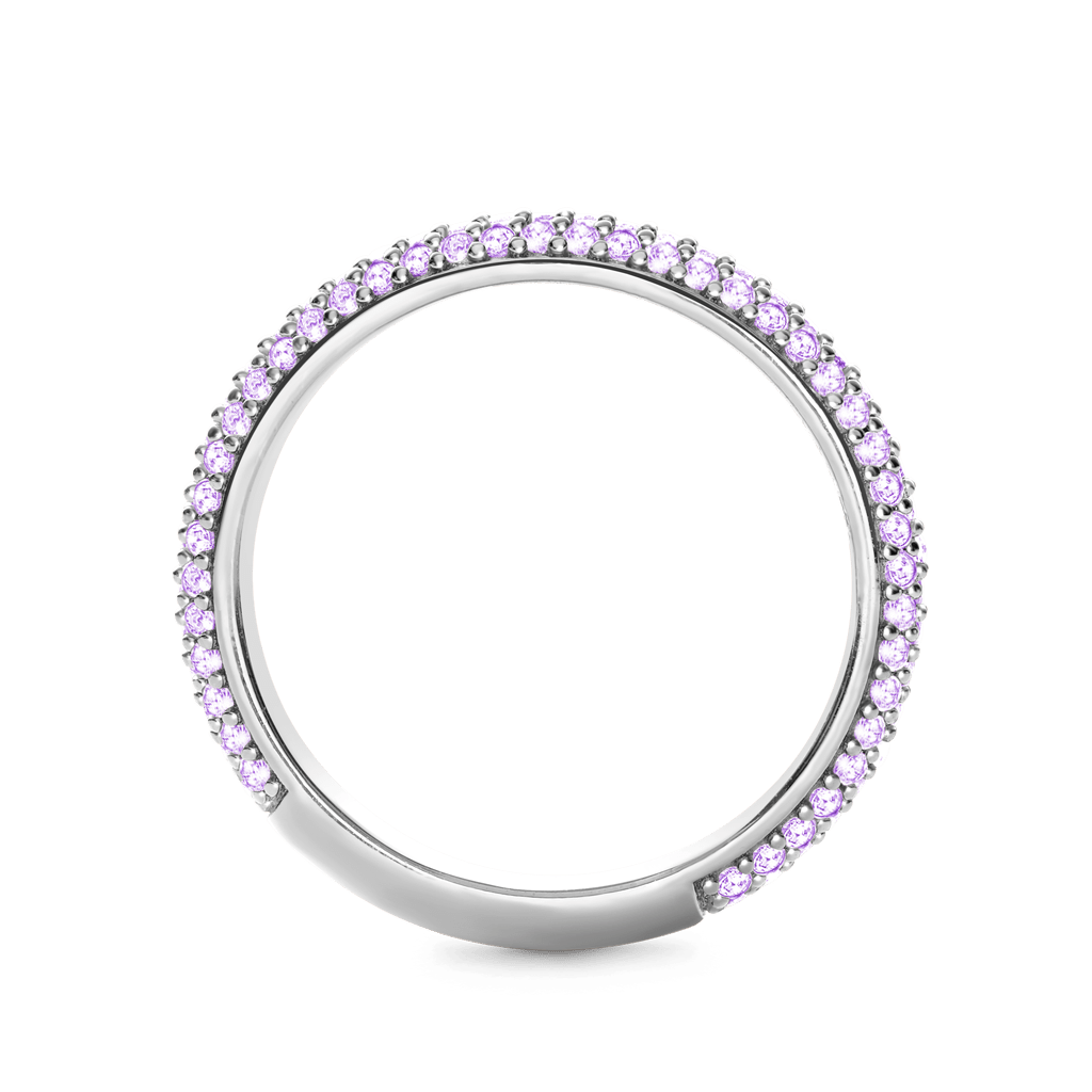 Gnoce Amethyst Petit Signature Pavé Band Ring_3
