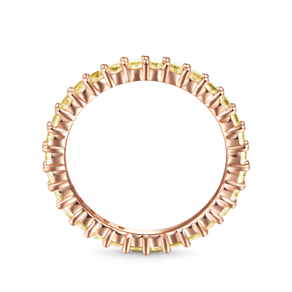 Gnoce Citrine Round-cut Statement Eternity Band Ring_2