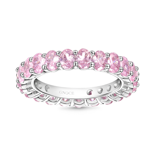 Gnoce Morganite Oval-cut Eternity Band Ring_1