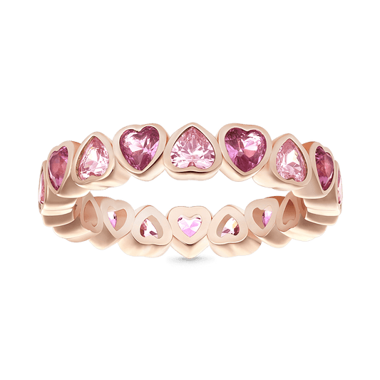Gnoce Morganite Heart Bezel Eternity Band Ring_1