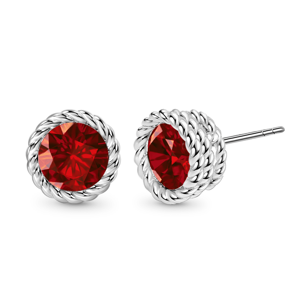 Gnoce Gemstone Twisted Rope Birthstone Studs Earrings_2