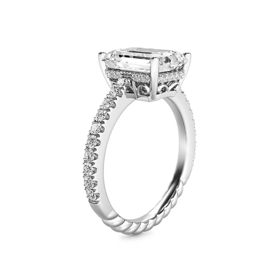 Gnoce Radiant-cut Side Stone Engagement Ring_4