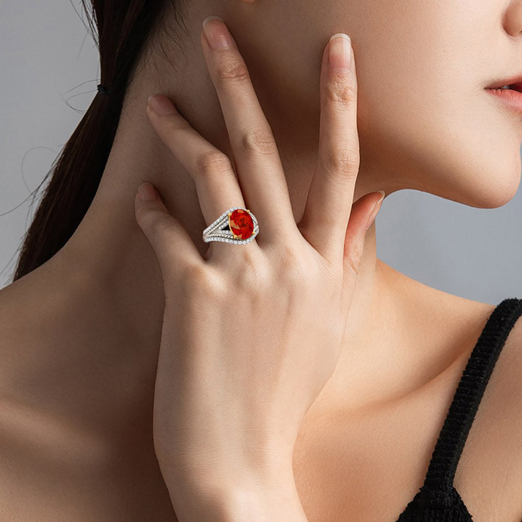 Gnoce Oval Ruby Wide Band Ring_5