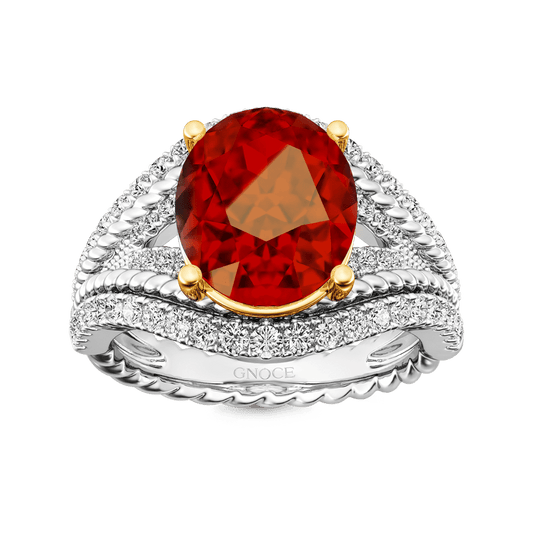 Gnoce Oval Ruby Wide Band Ring_1