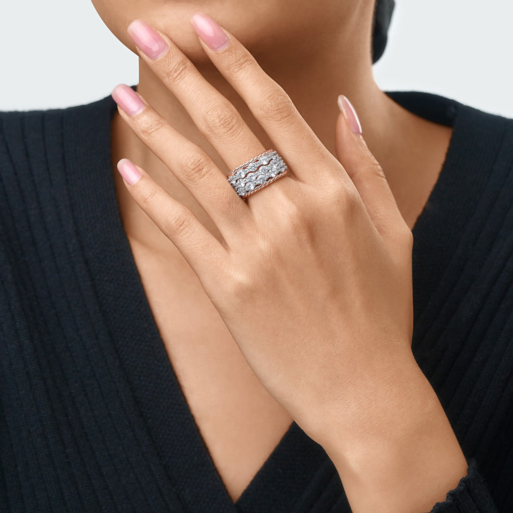 Gnoce Stackable Two-tone Paved Trio Ring Set_6