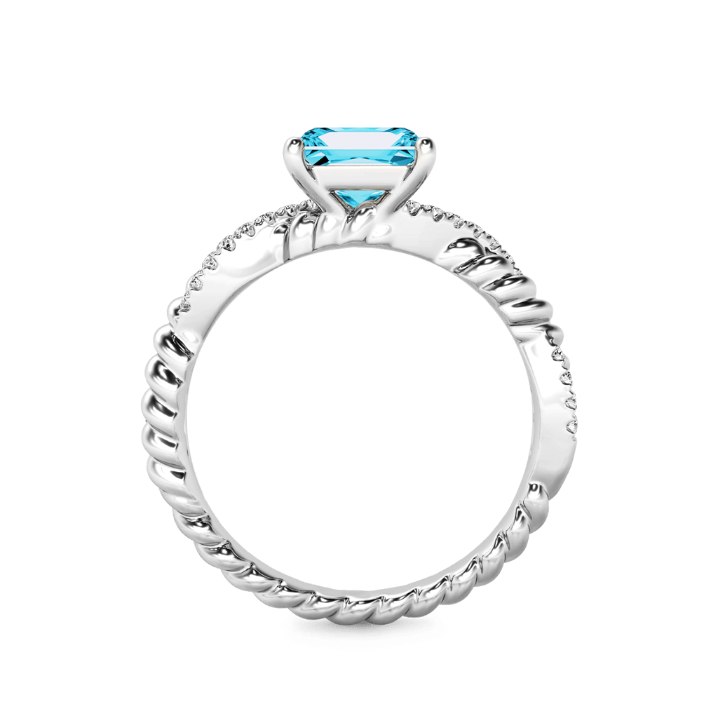Gnoce Princess Cut Twisted Infinity Engagement Ring_2