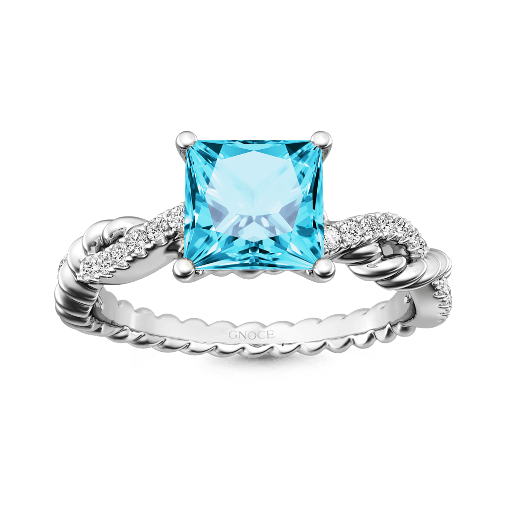 Gnoce Princess Cut Twisted Infinity Engagement Ring_3