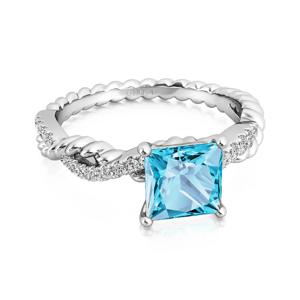 Gnoce Princess Cut Twisted Infinity Engagement Ring_4