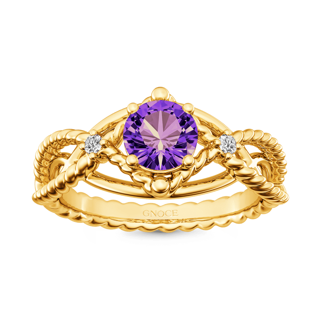 Gnoce Amethyst Crossover Engagement Ring_1