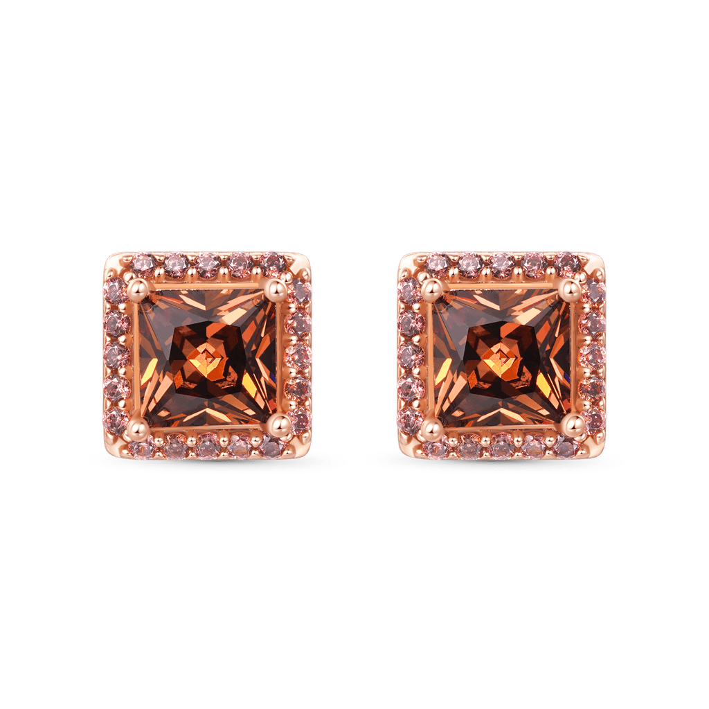 Gnoce Sparkle Princess Cut Hola Stud Earrings_1