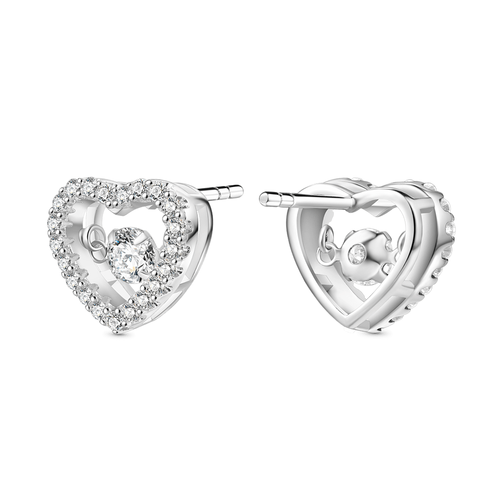 Gnoce Sparkling Pavé Heart Dancing Earrings_3