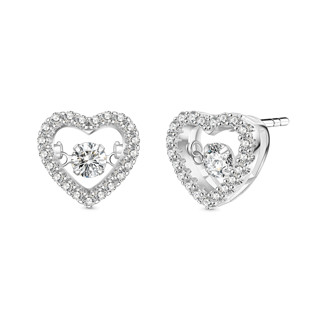 Gnoce Sparkling Pavé Heart Dancing Earrings_2
