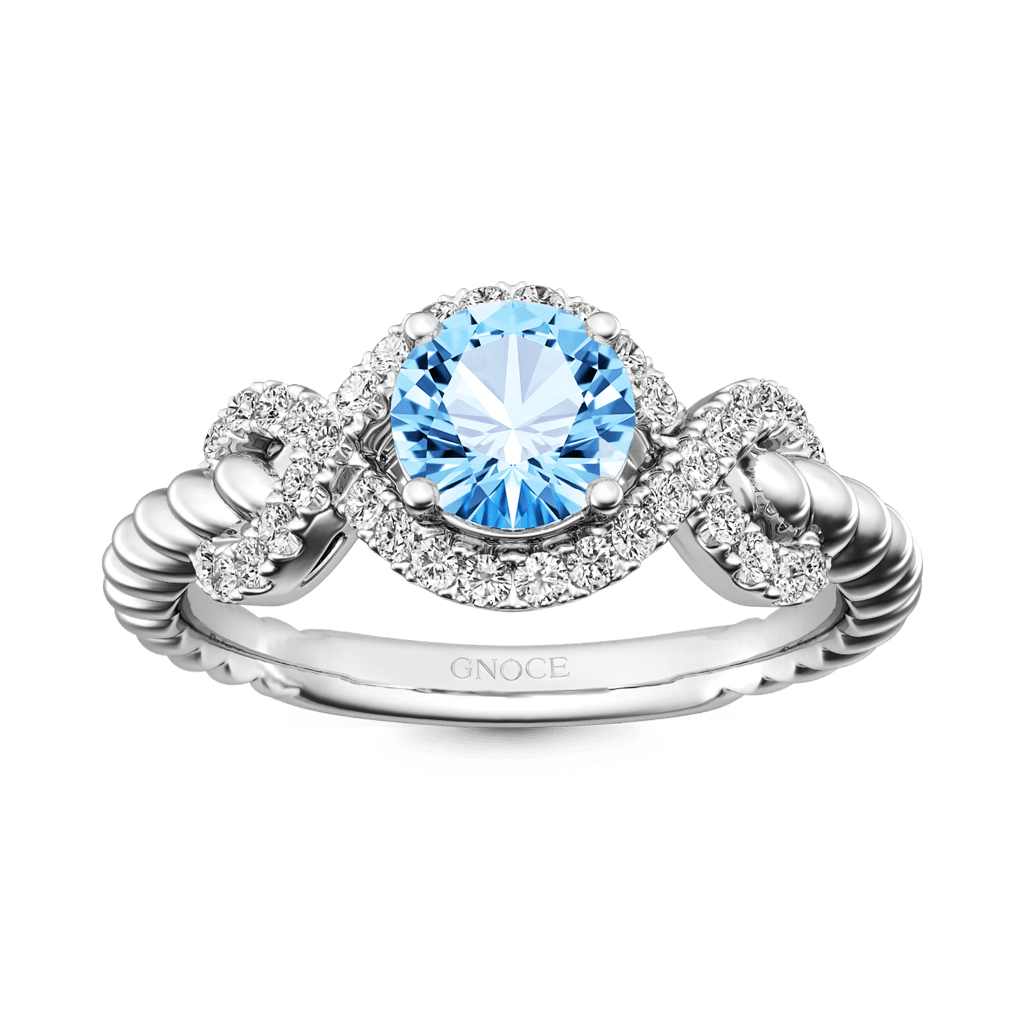 Gnoce Round Cut Twist Infinity Birthstone Ring_1
