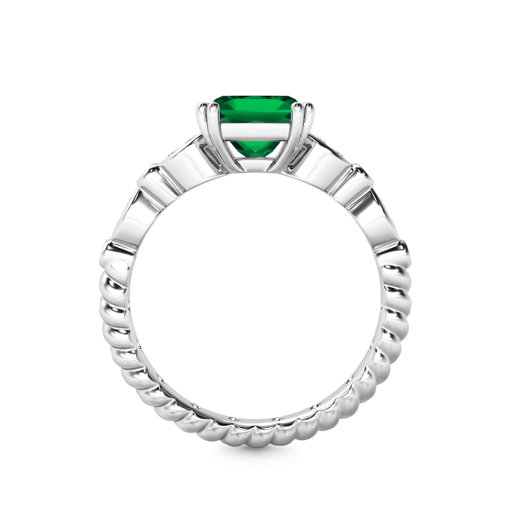 Gnoce Vintage Princess Cut Emerald Engagement Ring_3