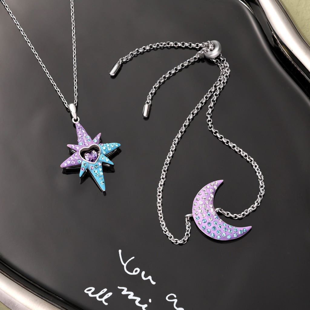Gnoce Dancing Heart Eight-Pointed Star Necklace_6