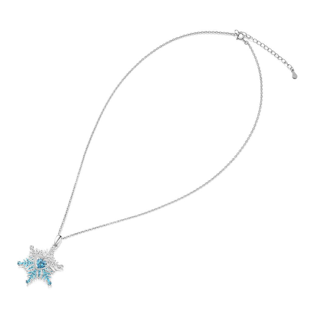 Gnoce Blue Snowflake Necklace_5