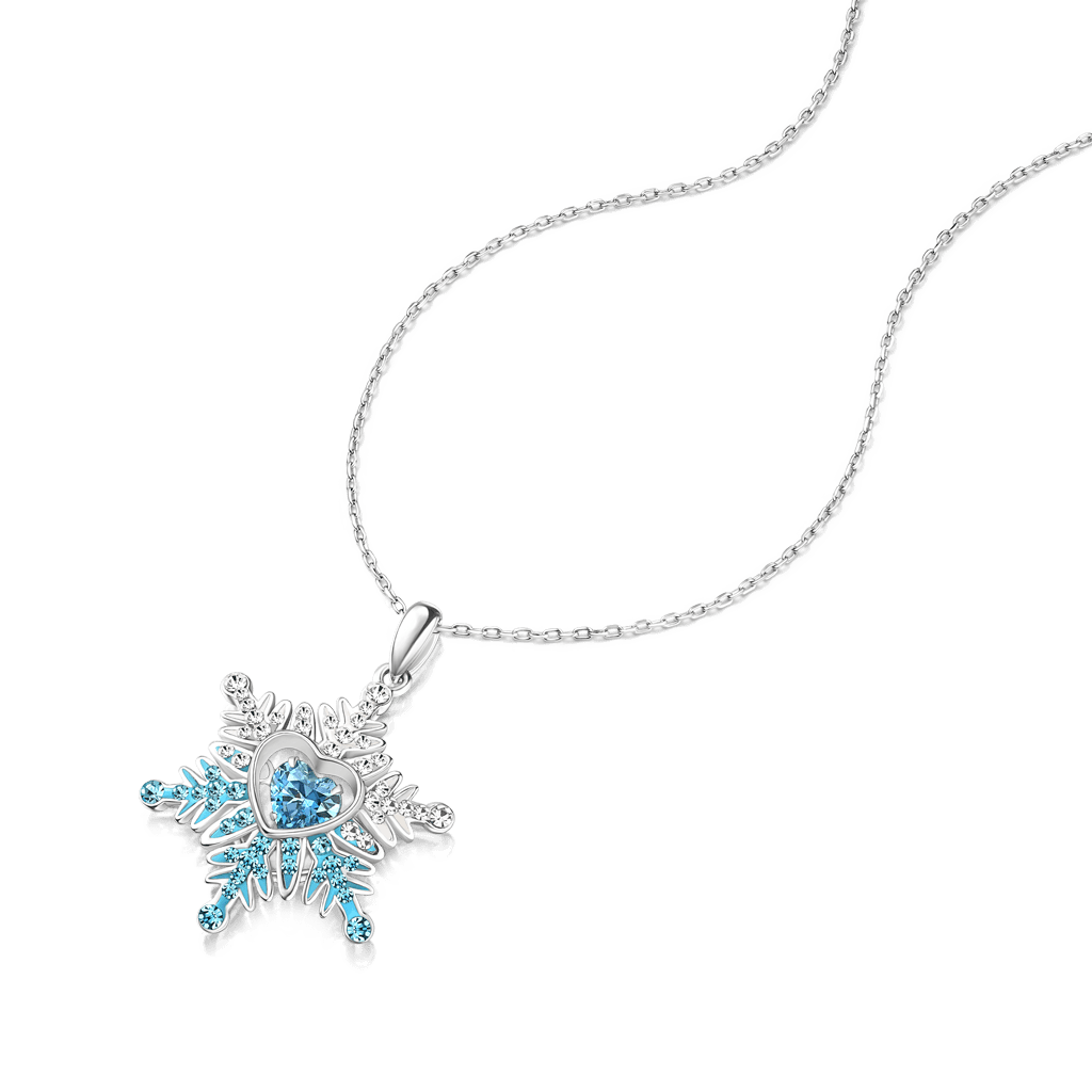 Gnoce Blue Snowflake Necklace_2
