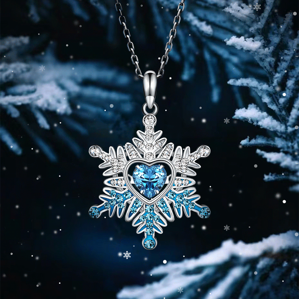Gnoce Blue Snowflake Necklace_3