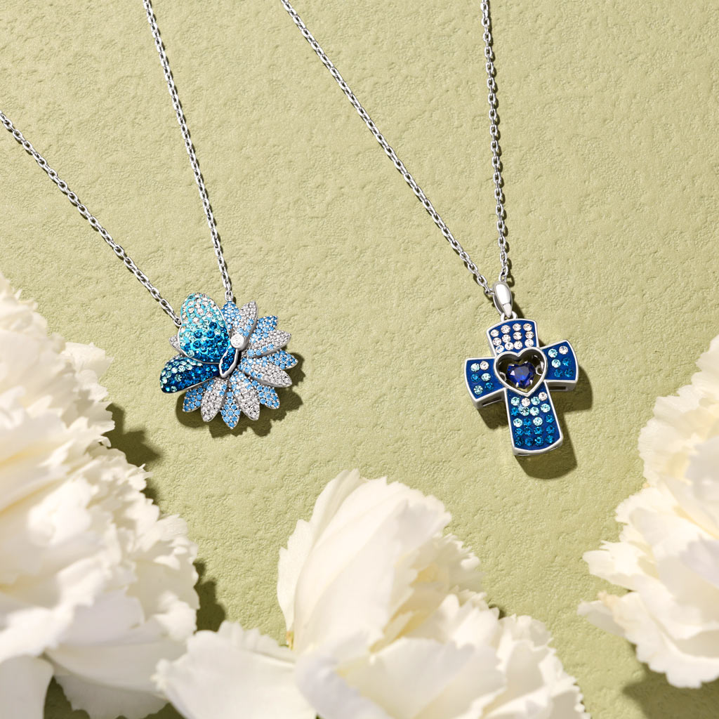 Gnoce Butterfly Daisy Pendant Necklace_5