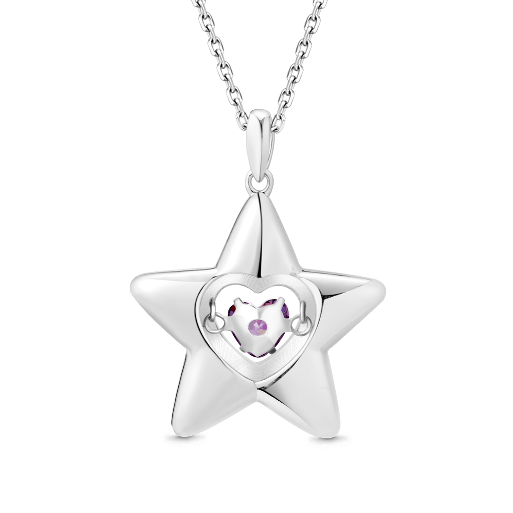 Gnoce Dancing Heart Amethyst Star Necklace_3