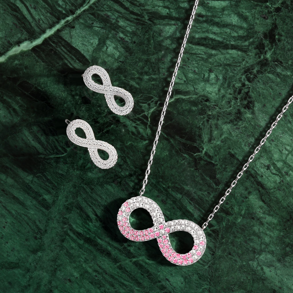 Gnoce Gradient Infinite Pavé Pendant Necklace_5