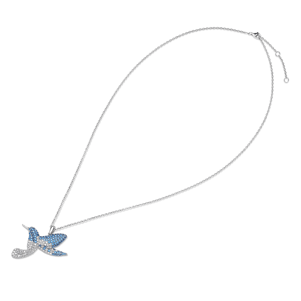 Gnoce Sparkling Hummingbird Pavé Pendant Necklace_3