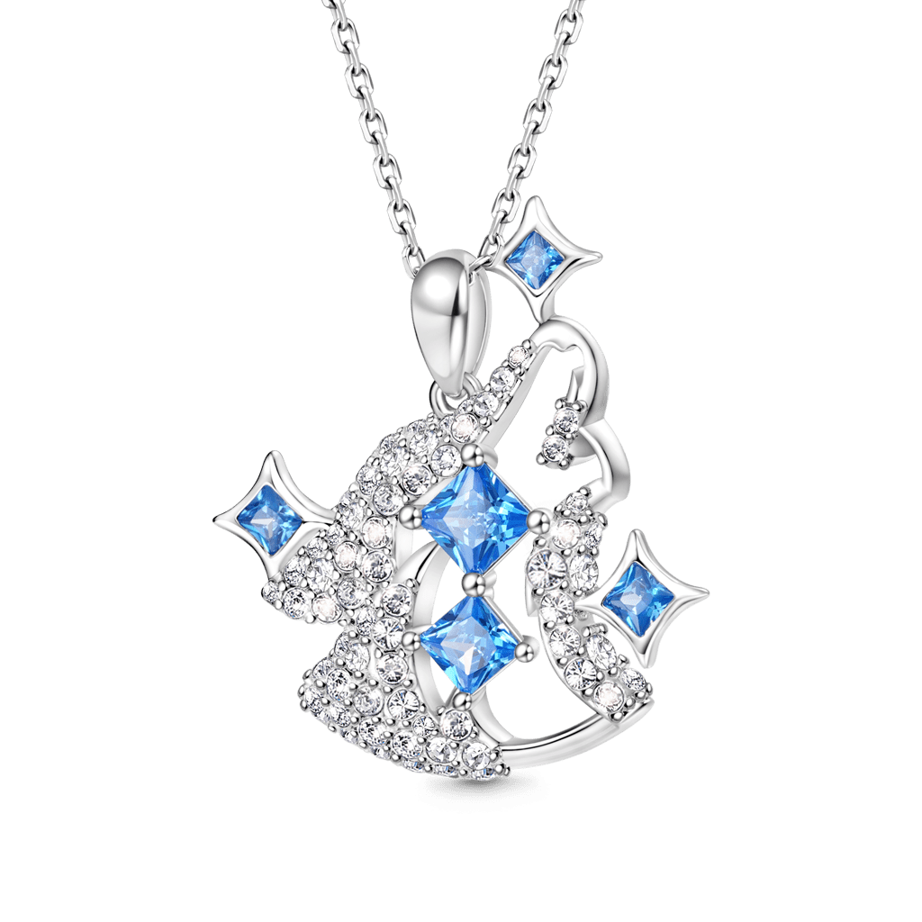 Gnoce Howling Wolf Pave Pendant Necklace_1