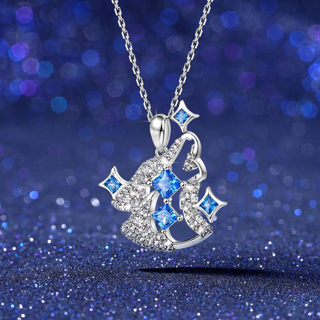 Gnoce Howling Wolf Pave Pendant Necklace_5