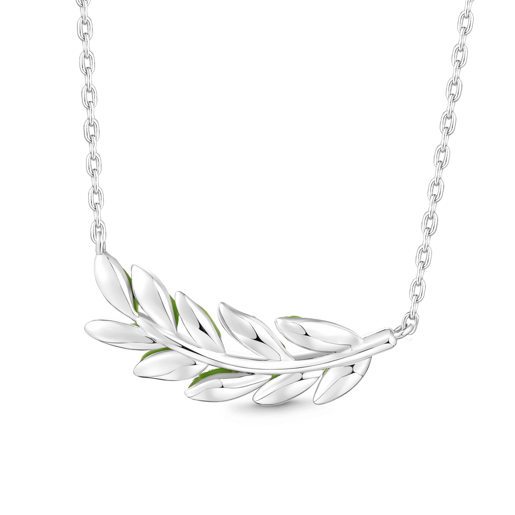Gnoce Olive Leaf Pendant Necklace_2