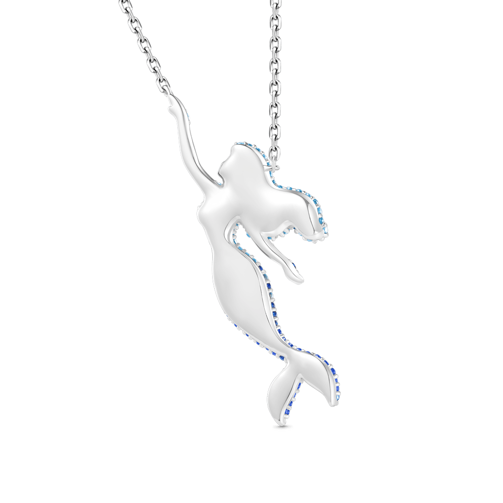 Gnoce Blue Mermaid Pendant Necklace_4